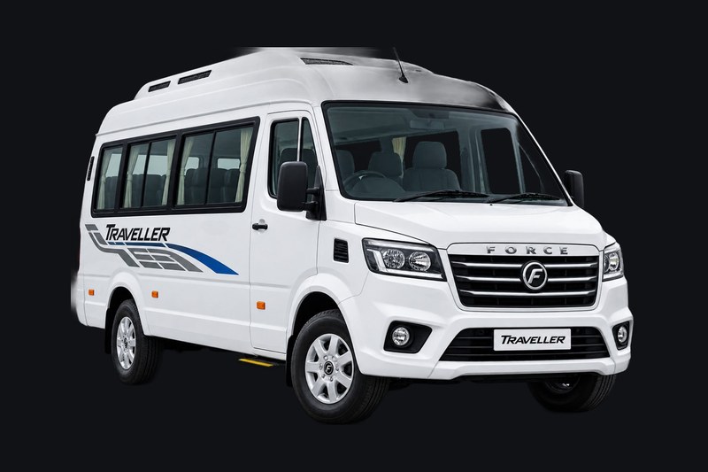 White Force Traveller high-roof tempo traveller from the B&B Tours and Travels fleet